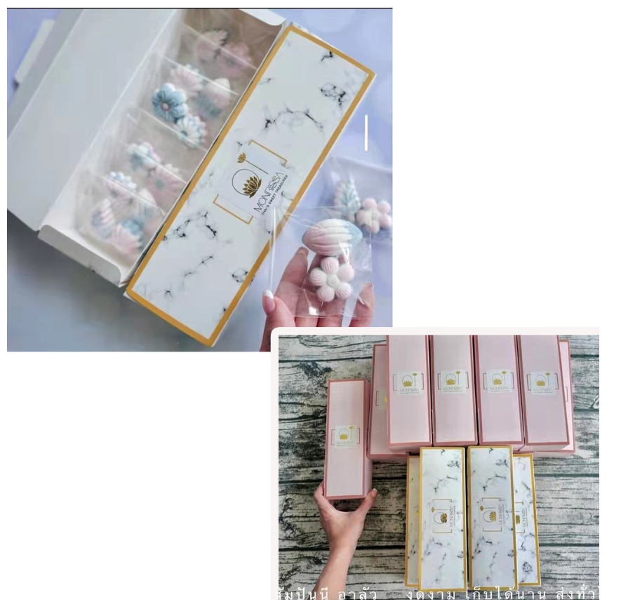 Mooncake box jelly sweets box Floral bouquet box 3 cavity mooncake box gift packaging cake box thank you