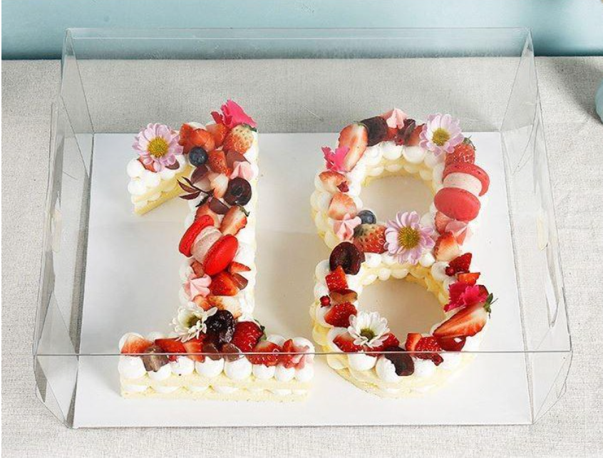 3 sizes Long rectangle gift packaging cake box - number cake box transparent plastic cake boxes