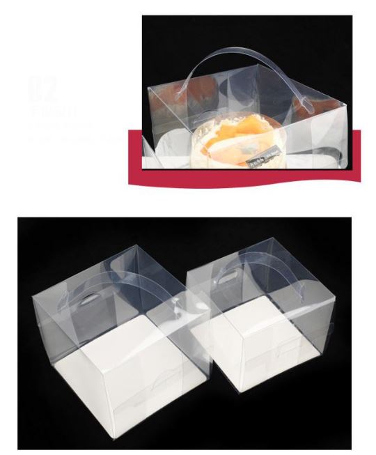 6 / 8 / 10 inch Transparent cake box with handle / clear plastic gift box