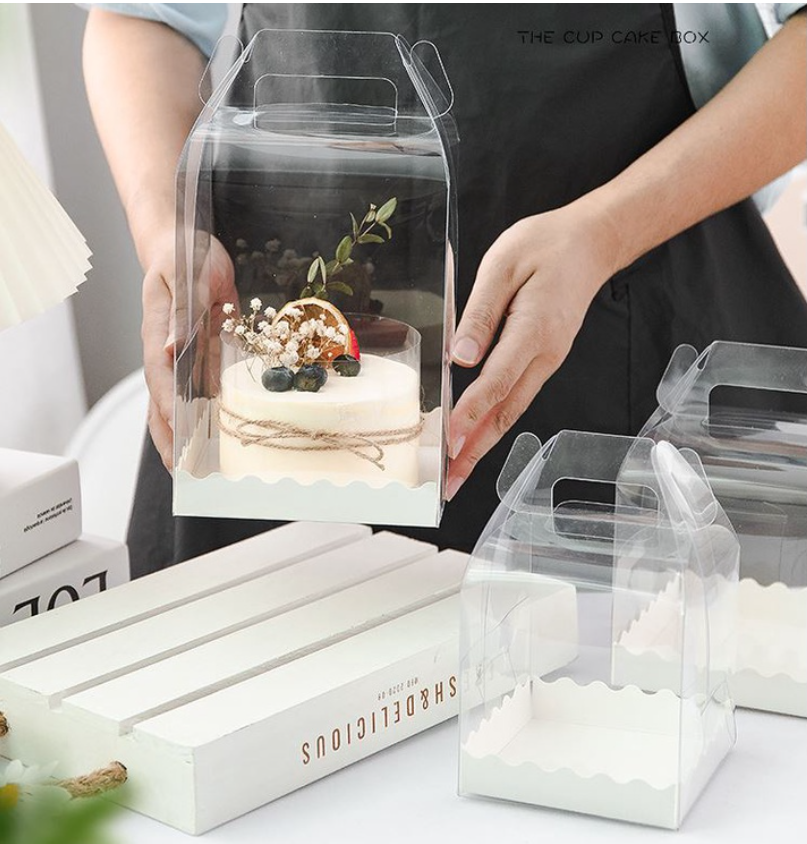 5 / 6 / 8 inch TALL cake box transparent clear gift boxes flower bouquet packaging