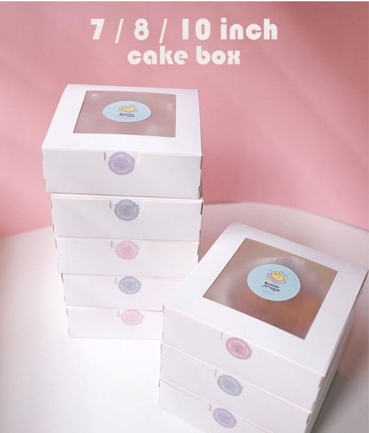 White Cake box 7 / 8 /10 inch white transparent window single layer cake boxes