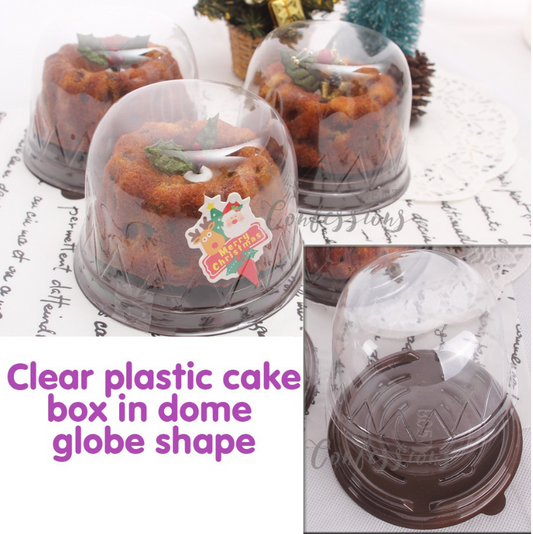 (10pcs) 4 inch Transparent cake packaging box round dome 10pcs plastic cake boxes for pastry cupcake container bundt cake box
