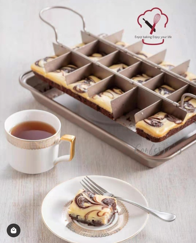 12 inch Brownie pan with dividers baking tray cake pan