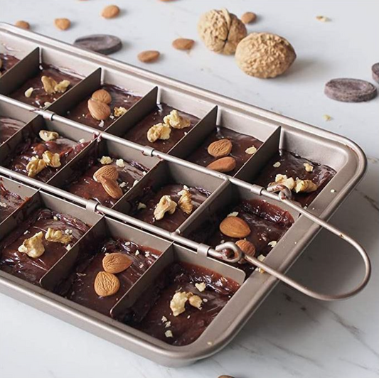 12 inch Brownie pan with dividers baking tray cake pan