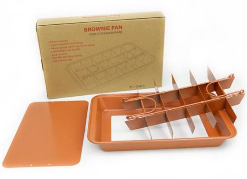 12 inch Brownie pan with dividers baking tray cake pan