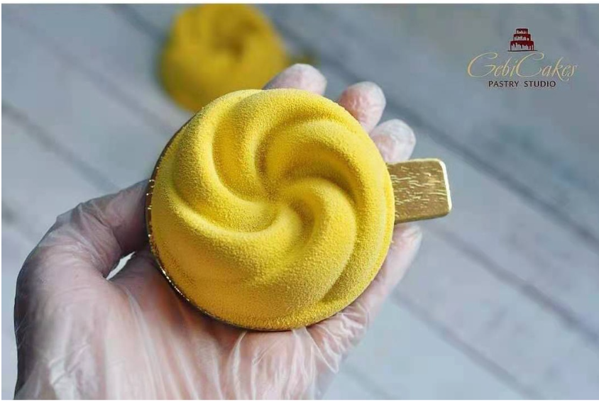 6 cavity Bundt whirlpool mousse cake mould petite gateau french dessert baking mold
