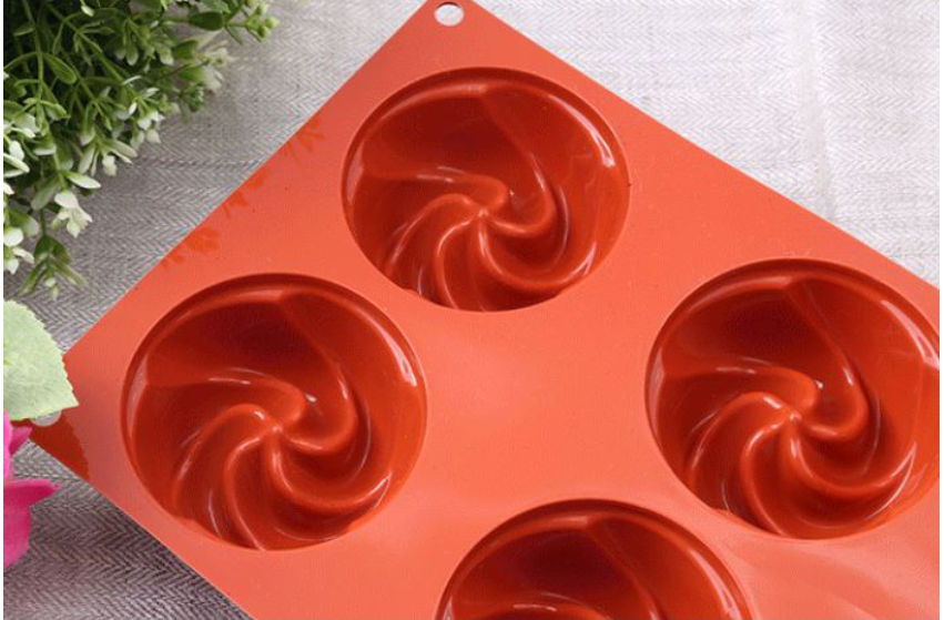 6 cavity Bundt whirlpool mousse cake mould petite gateau french dessert baking mold