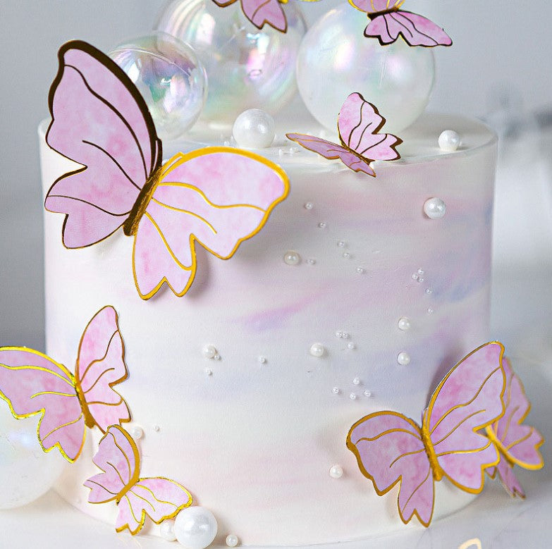 🔥Butterfly topper cake decorating toppers pink purple white butterflies