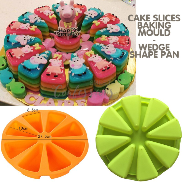 Cake slice jelly mould triangle cut-slice wedge shape baking pan silicone mold