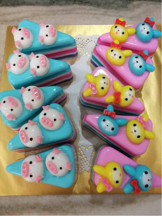Cake slice jelly mould triangle cut-slice wedge shape baking pan silicone mold