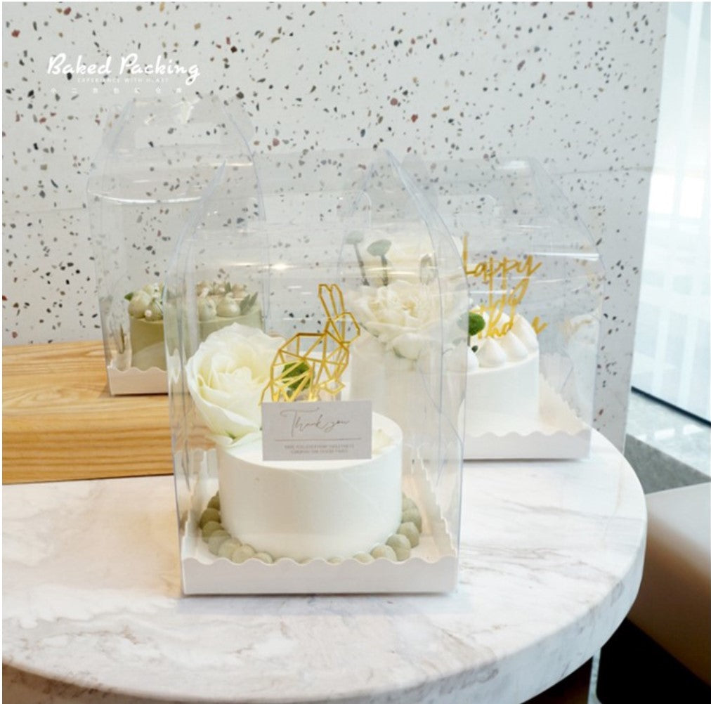 5 / 6 / 8 inch TALL cake box transparent clear gift boxes flower bouquet packaging