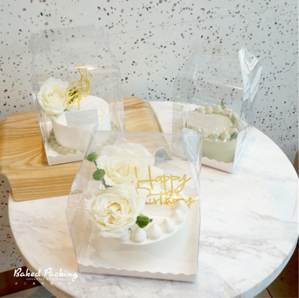 5 / 6 / 8 inch TALL cake box transparent clear gift boxes flower bouquet packaging