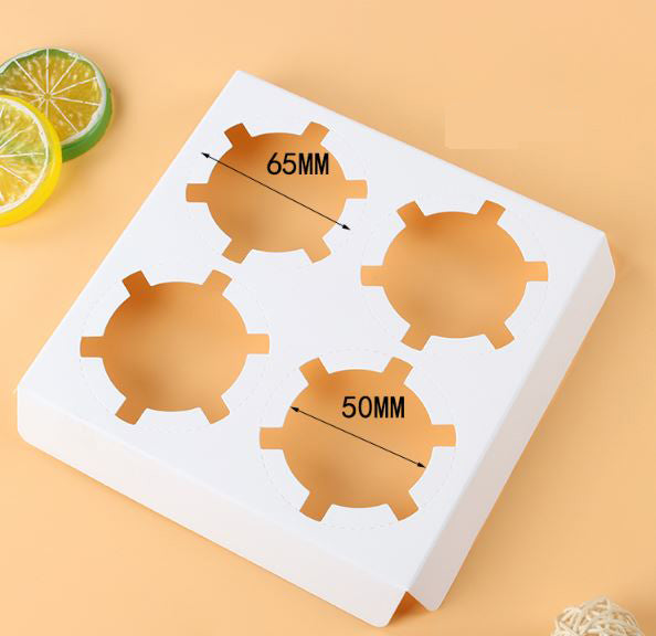 Cupcake box 4 cavity packaging gift cake paper boxes with handle for muffins sweet confessions