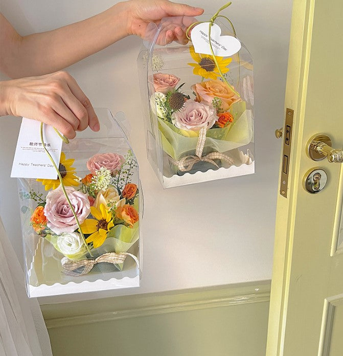 5 / 6 / 8 inch TALL cake box transparent clear gift boxes flower bouquet packaging