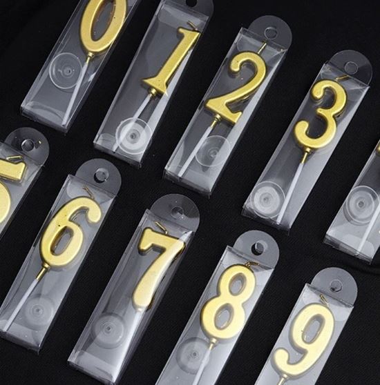 Gold number birthday candle 0-9 birthday cake candles 1 set numeric candles 生日蜡烛