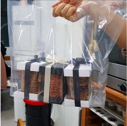 10pcs plastic bags packaging bag salad bowl clear carrier bag transparent carrying bag