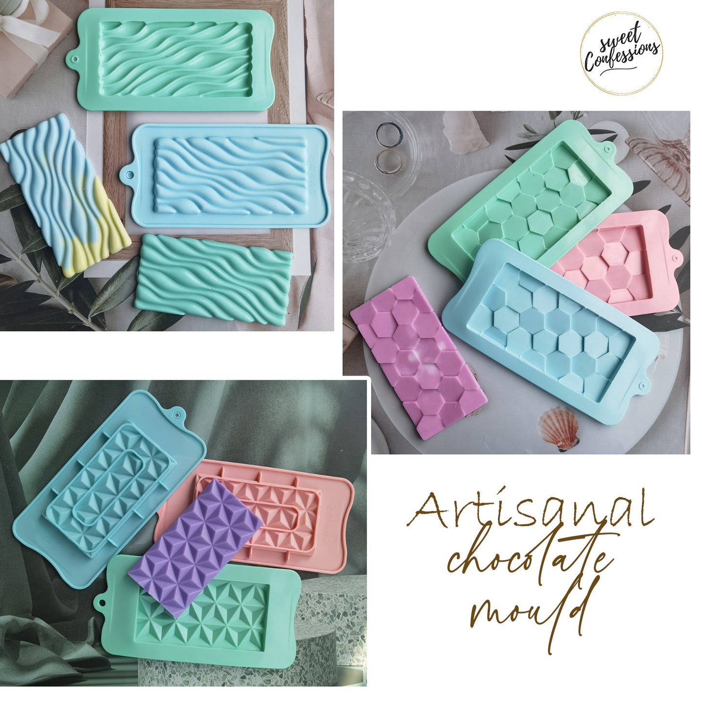 Artisan chocolate bar cocoa mold silicone jelly mould