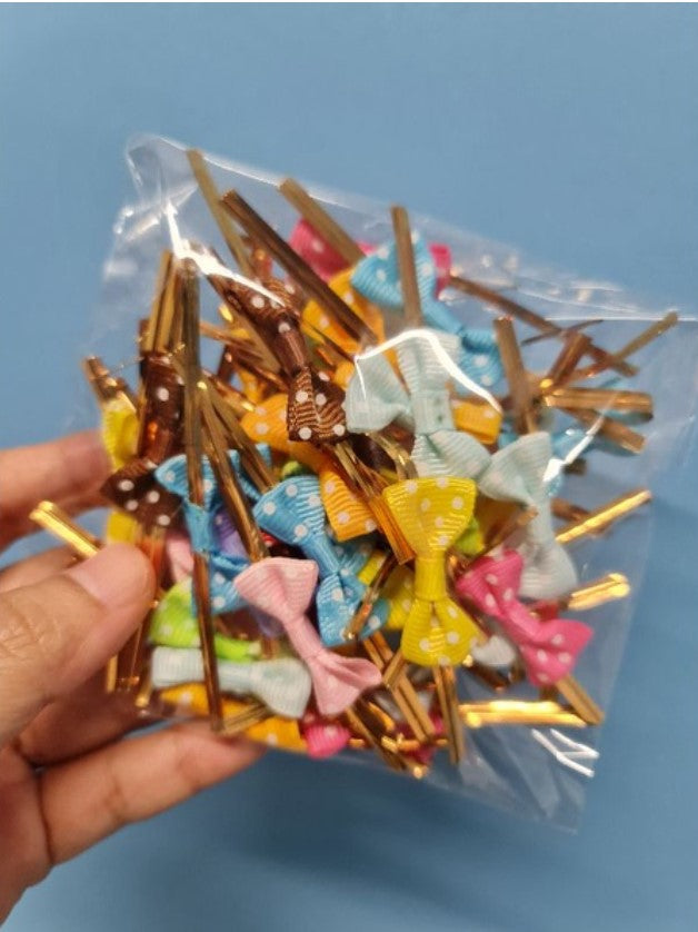 50pcs ribbon wire twist bow wire cookie wrapper fastener