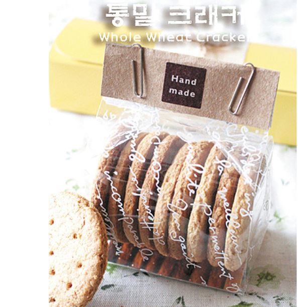 20pcs Cookie bag with gold inner tray transparent gift packaging wrapper