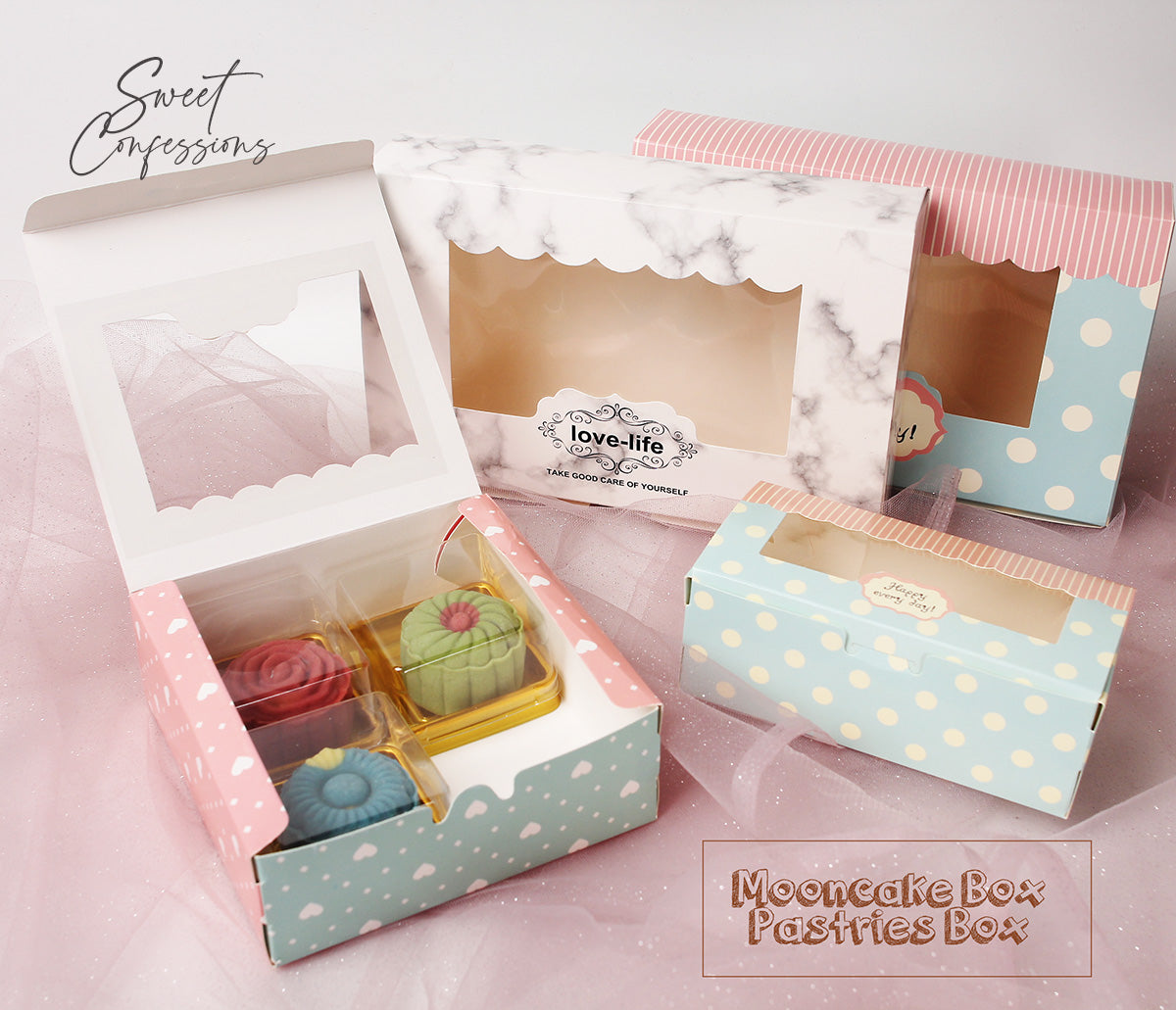 Mooncake box / Cake box/ cupcake/ Brownie / cream puff packaging box cake pastry packing box