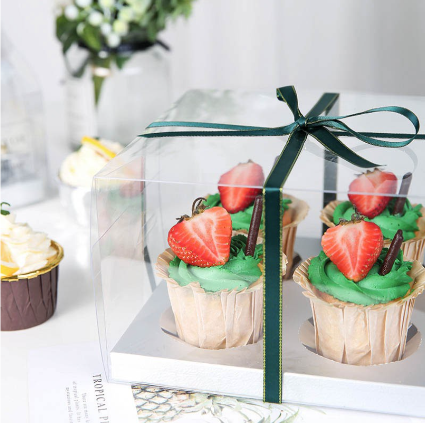 Cupcake Box (TALL) - 4, 6 or 12 cavity transparent clear plastic cupcake box cake packaging acrylic PET box