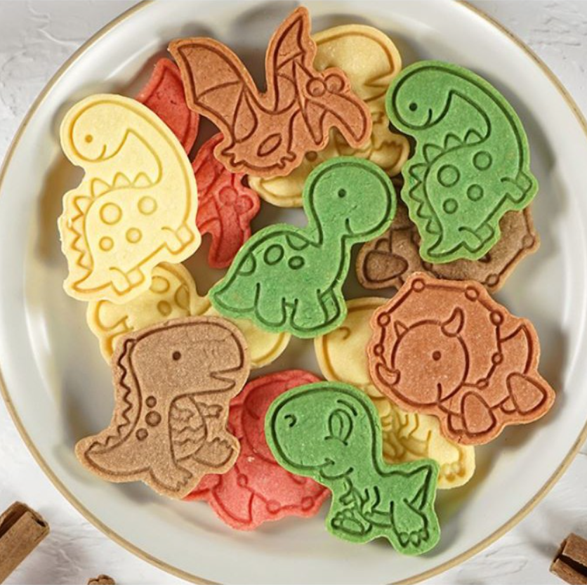 4pcs Dinosaur cookie cutter T-rex plunger cutter