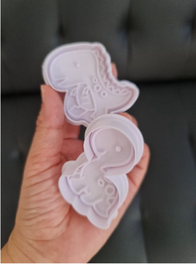 4pcs Dinosaur cookie cutter T-rex plunger cutter