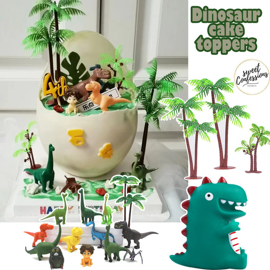 Dinosaur brontosaurus tyrannosaurus set of 12pcs figurine toys for cake decorating t rex cake topper decoration toppers
