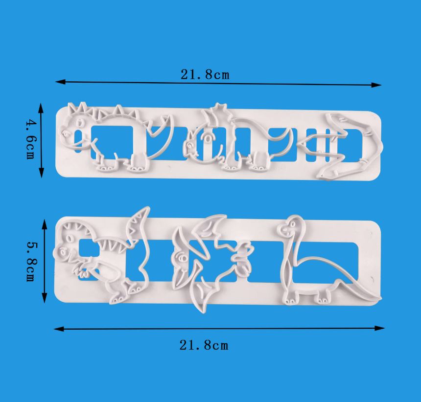 Dinosaur cutter cake decorating fondant T-rex cutter set of 2