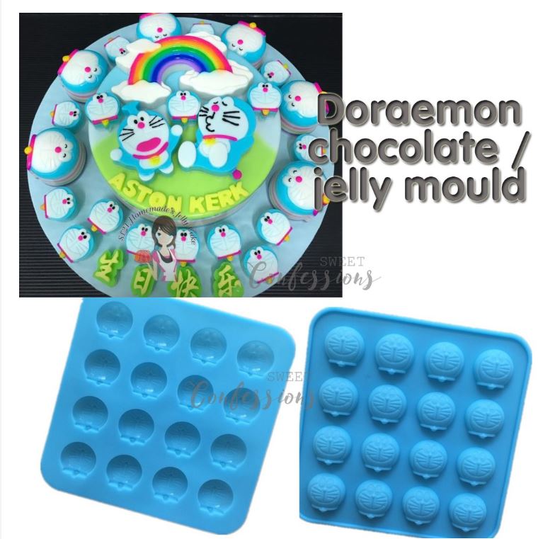 Doraemon jelly mould chocolate silicone mold 16 cavity small doraemon