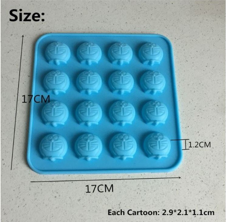 Doraemon jelly mould chocolate silicone mold 16 cavity small doraemon