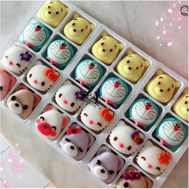 Doraemon jelly mould chocolate silicone mold 16 cavity small doraemon