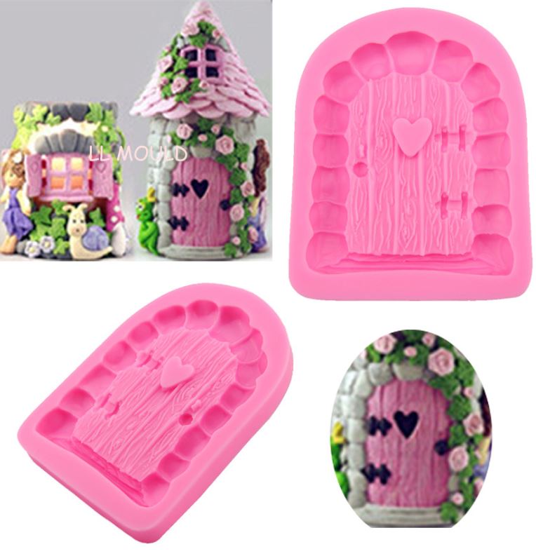 Fairy tale DOOR castle door gate fondant jelly door mould cake decorating mold