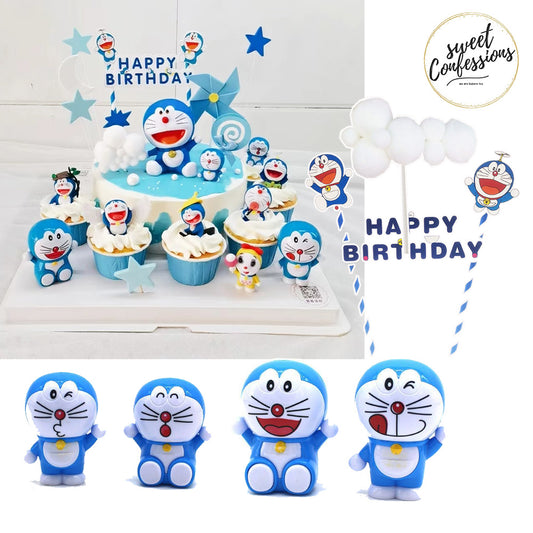 Doraemon figurine cake topper toy cloud topper daxiong toy