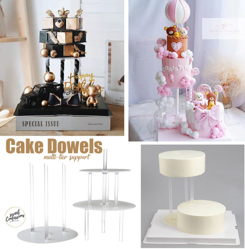 Cake dowels tier cake support acrylic boards cake board dowelling