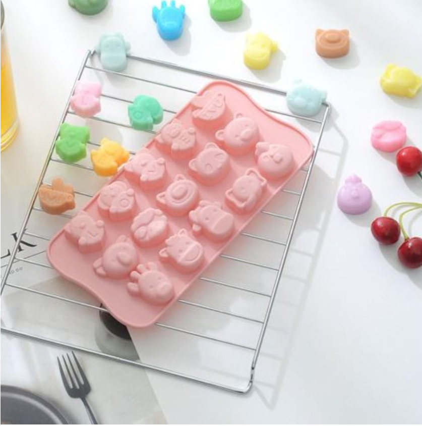 Farm Animal jelly silicone alpaca mould cat dog pig cow chicken koala panda sheep mouse animal ice cube silicon mold
