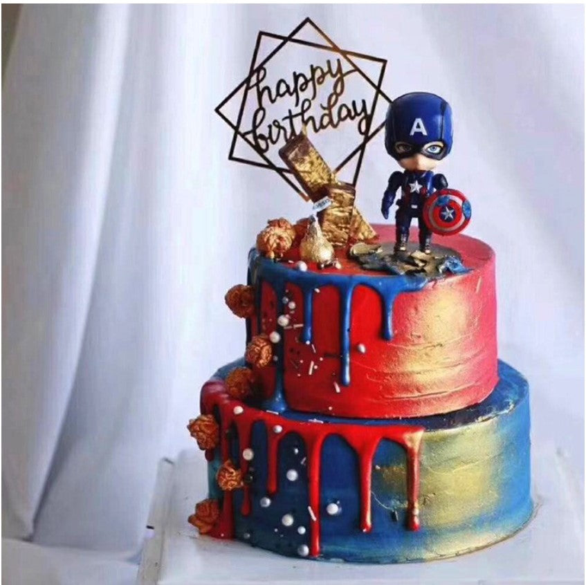 Avengers 6pcs figurine set Captain america iron man thor batman spiderman superman toy figure cake topper