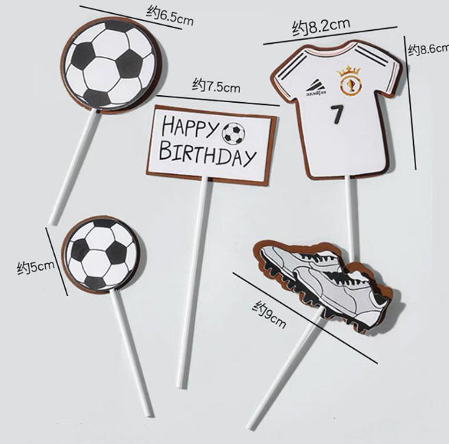 Soccer cake toppers or football cake topper decoration for cupcake