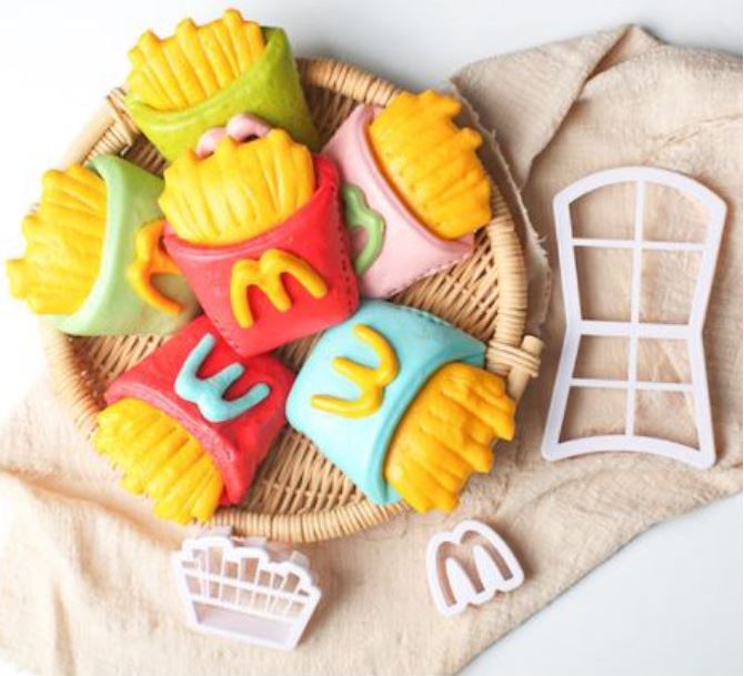 3pcs mantou cutter french fries bun cutter cake decorating tool set mcdonald logo cutter dough cutter