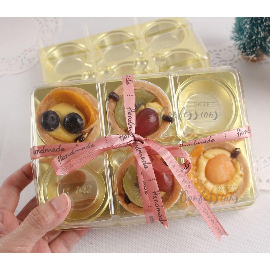 10pcs tart tray - fruit tart box egg tart mochi packaging boxes pastry case tart storage box pie gift box container