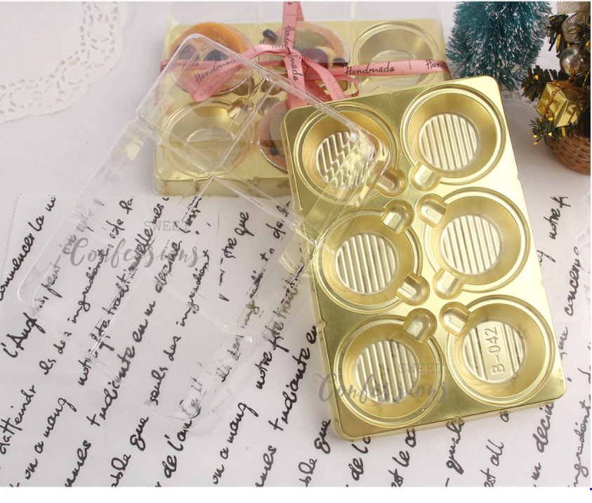 10pcs tart tray - fruit tart box egg tart mochi packaging boxes pastry case tart storage box pie gift box container
