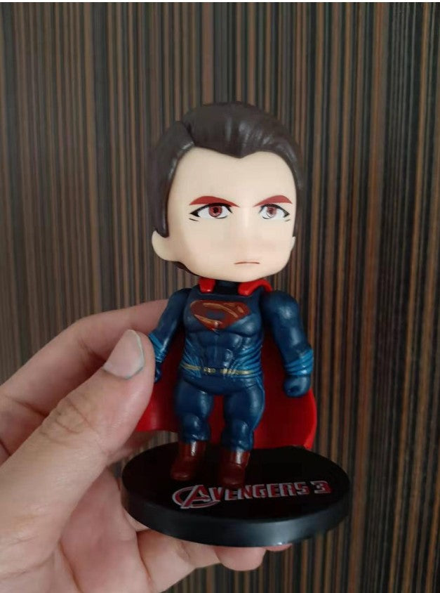 Avengers 6pcs figurine set Captain america iron man thor batman spiderman superman toy figure cake topper