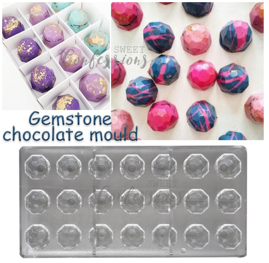 Rose Gem chocolate PC polycarbonate mould gemstone chocolate mold jewel chocolates