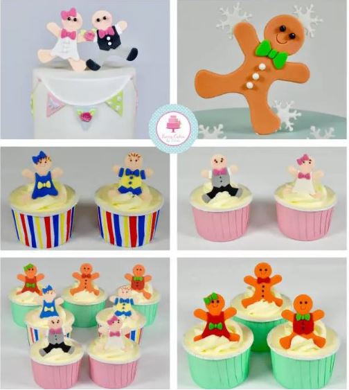 4 cutters - Gingerbread man people set for christmas cake cupcake decorating cookie cutter