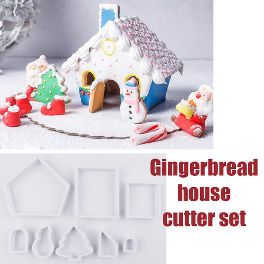 8pcs gingerbread house cookie cutter set xmas tree snow man cutters