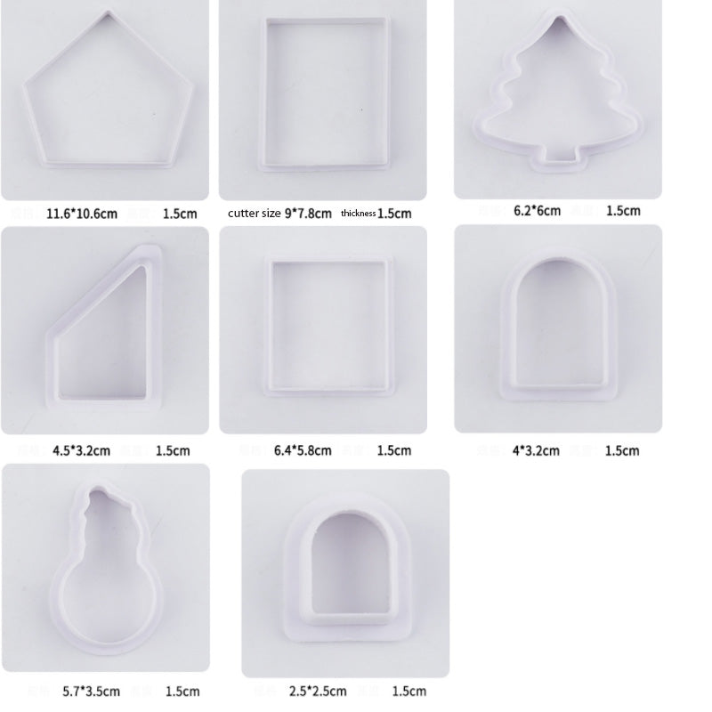 8pcs gingerbread house cookie cutter set xmas tree snow man cutters