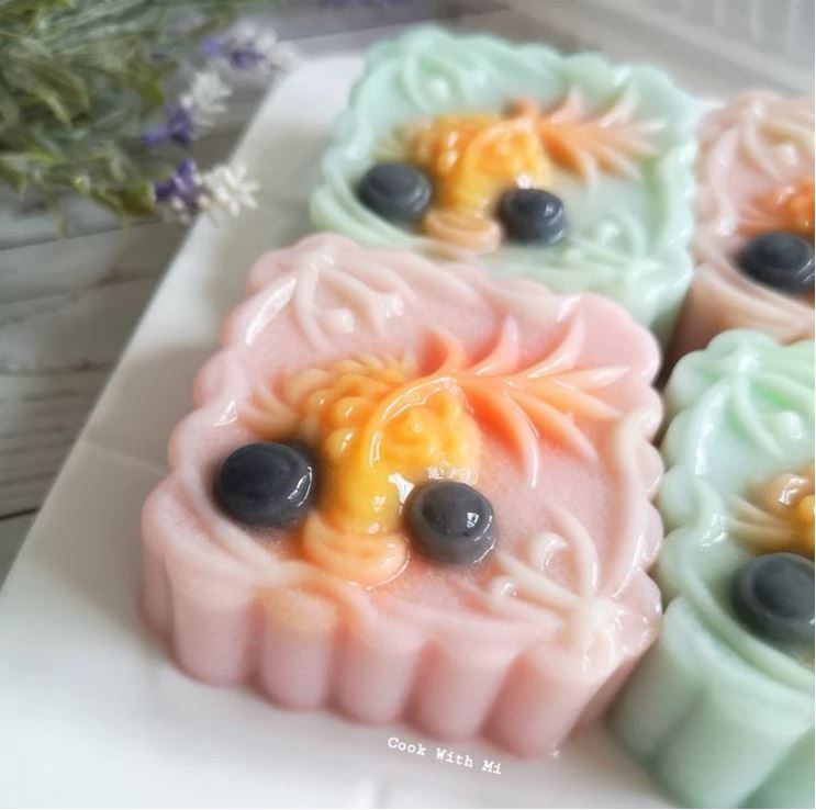 Goldfish mooncake mould auspicious koi fish jelly square mooncake mold