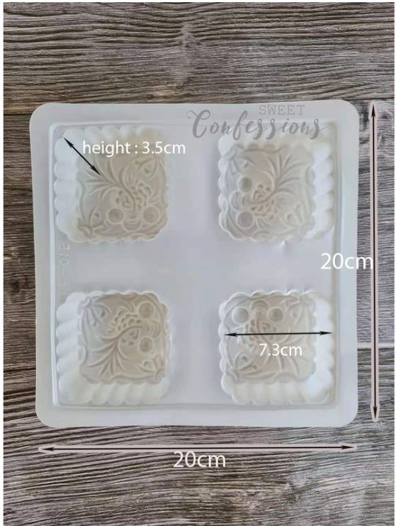 Goldfish mooncake mould auspicious koi fish jelly square mooncake mold