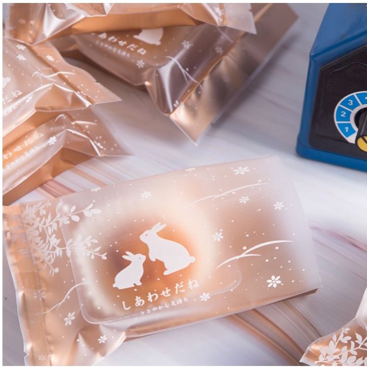100pcs Bear rabbit heat sealer food wrappers sakura morandi bag packaging cookie wrapper sealing pineapple tart