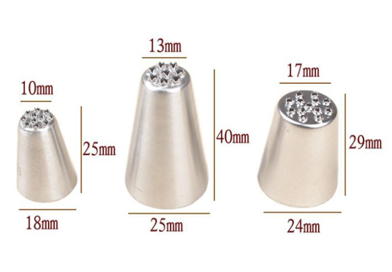 Grass hair fur piping tip mont blanc decorating nozzle multi opening tip 233, 234, 235